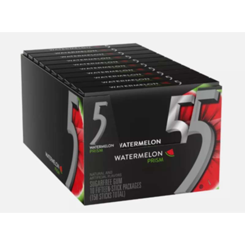 5 GUM WTRMLN PRISM 10CT