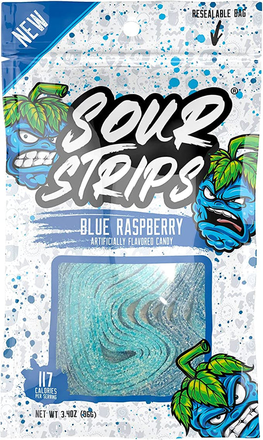 SOUR STRIPS BLUE RASPBERRY 3.4OZ