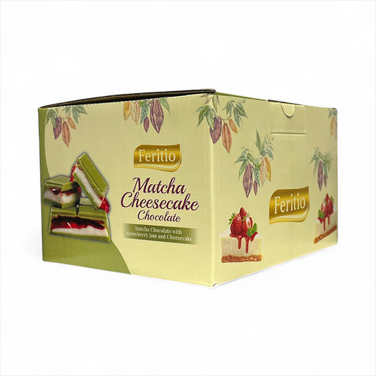FERITIO MATCHA CHOCOLATE WITH STRAWBERRY JAM & CHEESECAKE 21/70G
