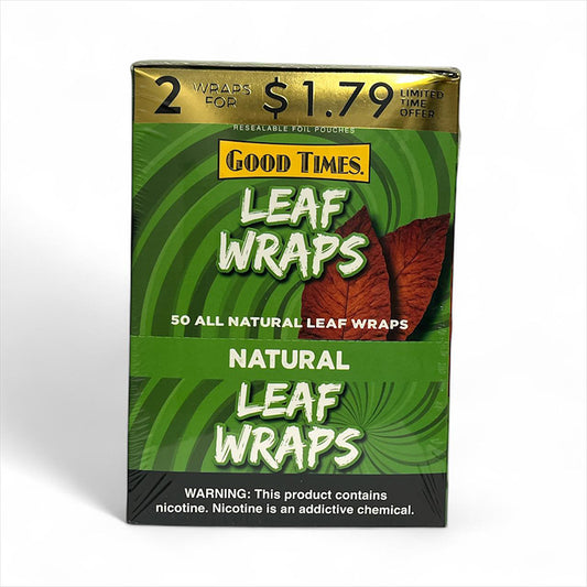 GOOD TIMES LEAF WRAPS NATURAL $1.79-2PK/25CT