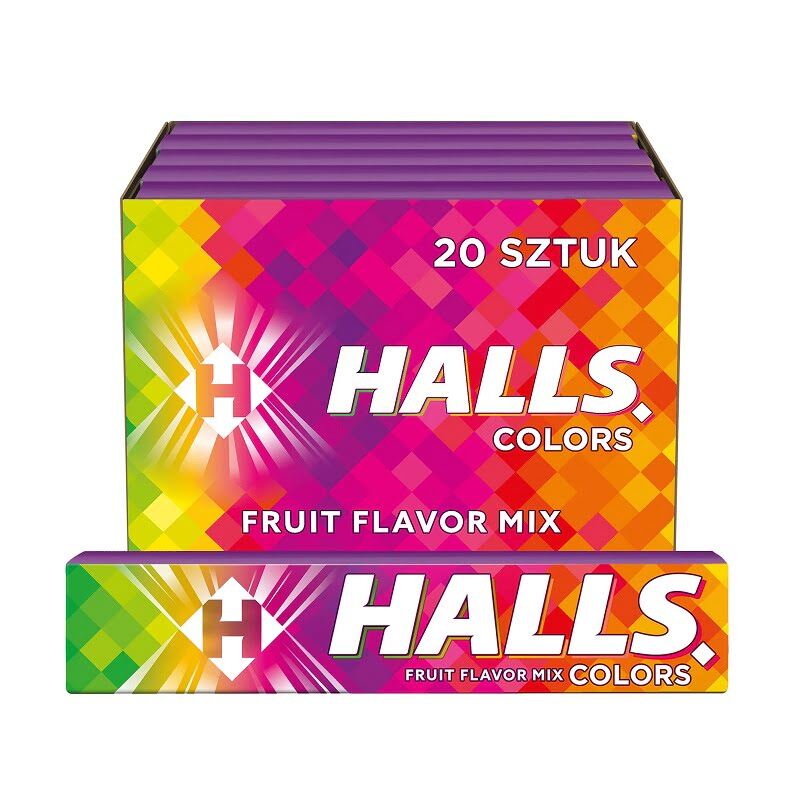HALLS COUGH DROPS COLORS - FRUIT FLAVOR MIX 20CT