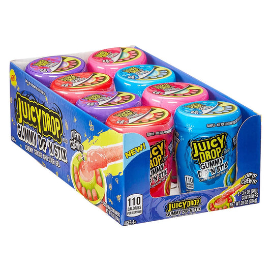 JUICY DROP GUMMY DIP N STIX 8CT