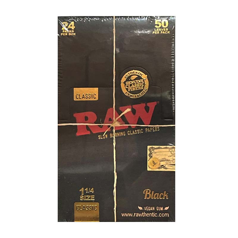 RAW PAPERS BLACK 1 1/4 24CT