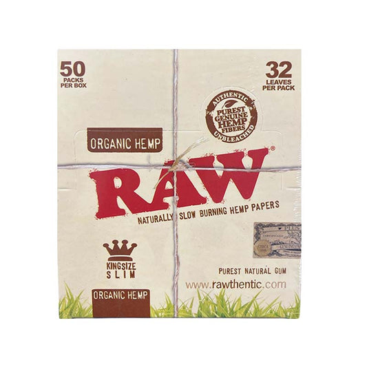 RAW PAPERS ORGANIC KING SIZE SLIM 50CT