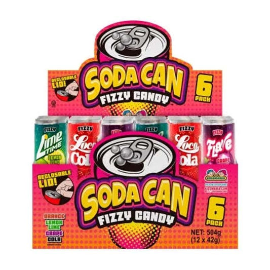 SODA CAN FIZZY CANDY 6PACK 12CT