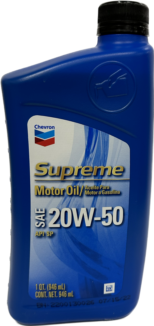 CHEVRON-MOTOR OIL 20W50 12/1QT