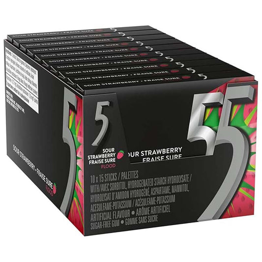 5 GUM STRAWB FLOOD 10CT