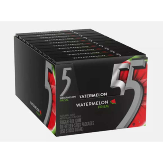 5 GUM WTRMLN PRISM 10CT