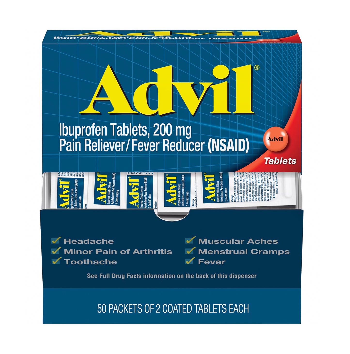 ADVIL REGUALR 2/PACK 50CT BOX