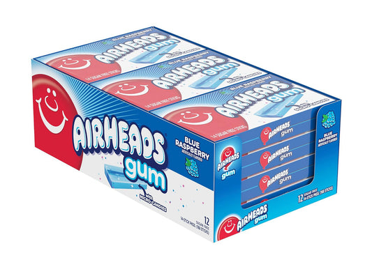 AIRHEADS GUM BLUE RASPBERRY 12CT