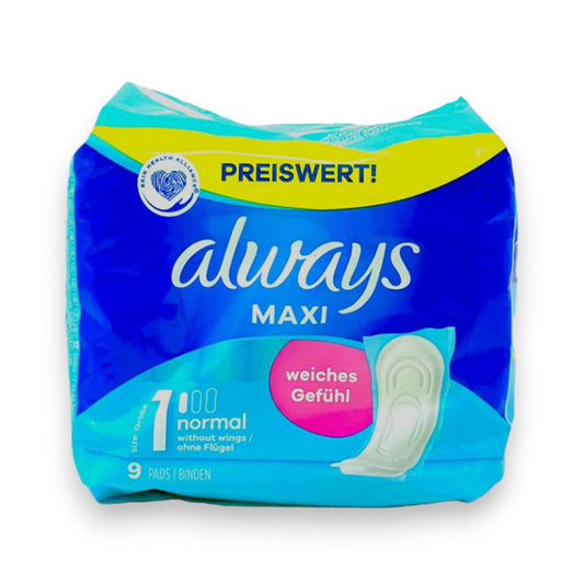 ALWAYS MAXI NORMAL SIZE W/WINGS 9CT