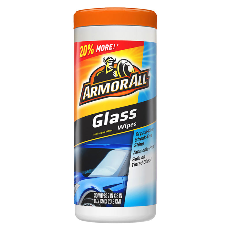 ARMOR ALL GLASS WIPES 30CT/6PK