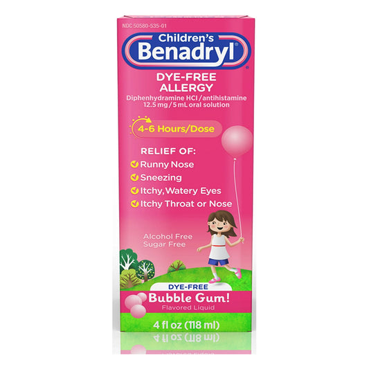 BENADRYL CHILDREN BUBBLE GUM 3/4OZ