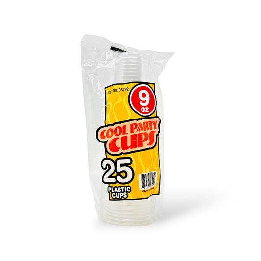 COOL PARTY CUPS PLASTIC CLEAR 9OZ