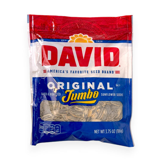 DAVID ORIGINAL SUNFLOWR SEEDS JUMBO 3.75OZ/12CT