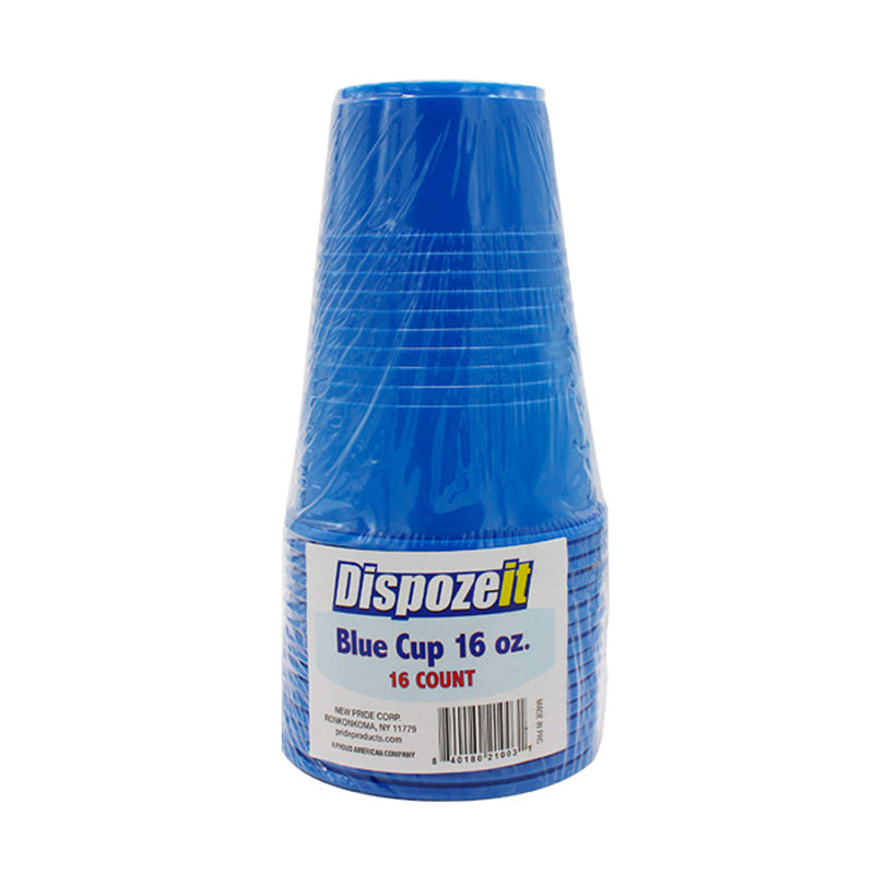 DISPOZEIT PLASTC CUP BLUE 16OZ/16CT