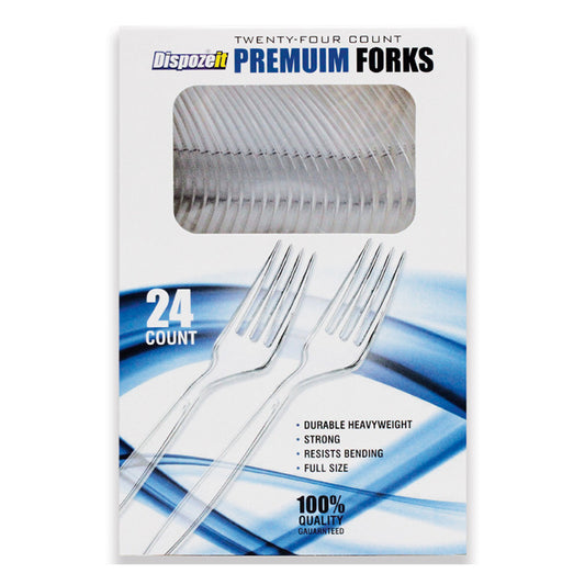 DISPOZEIT PLASTIC HEAVY DUTY FORKS 24CT