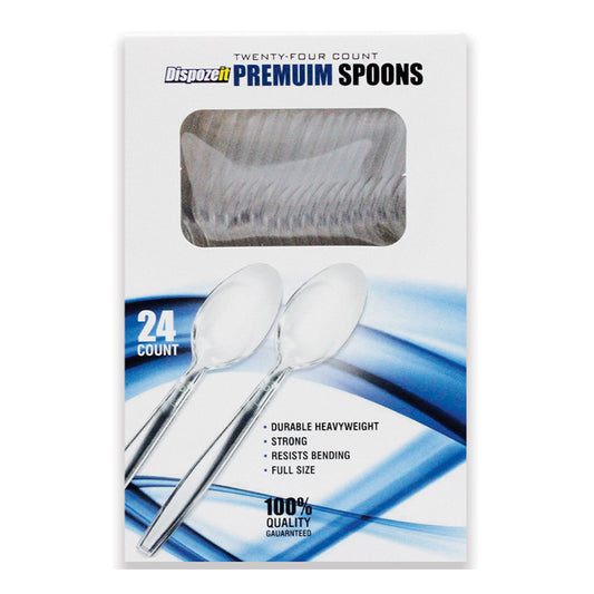 DISPOZEIT PLASTIC HEAVY DUTY SPOONS 24CT
