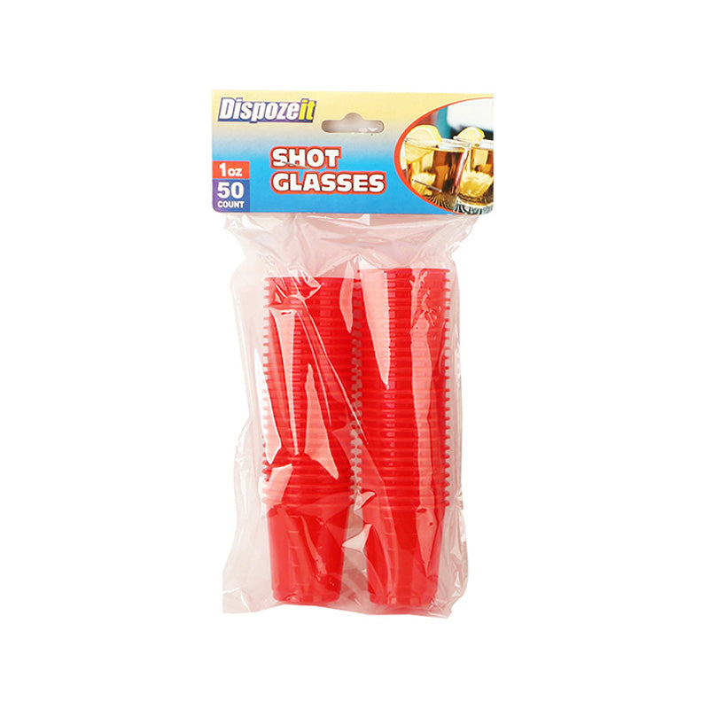 DISPOZEIT SHOT GLASSES RED 1OZ/50CT