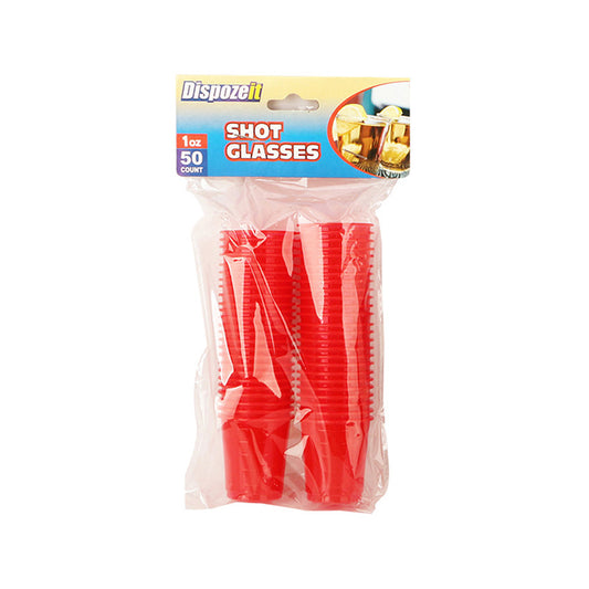 DISPOZEIT SHOT GLASSES RED 1OZ/50CT