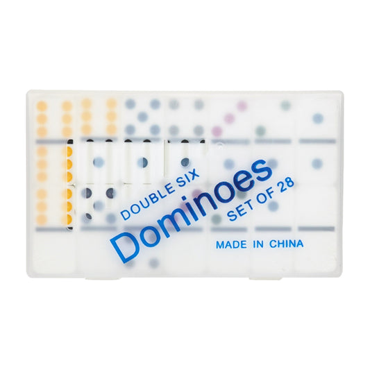 DOUBLE SIX DOMINOES CLEAR CASE 28CT