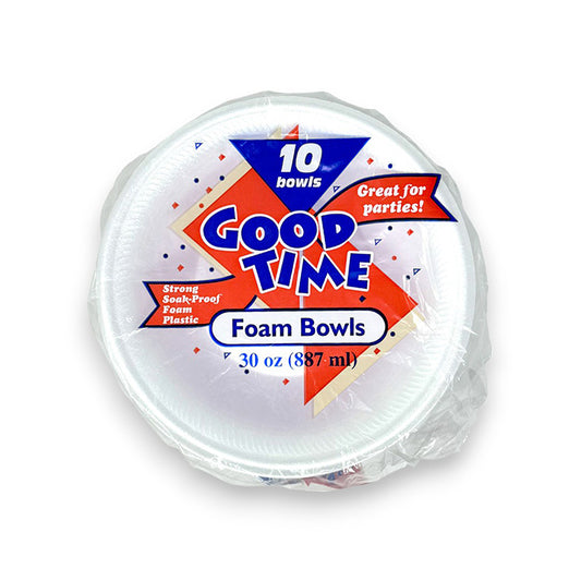 GOOD TIME FOAM BOWL 8IN/30OZ/10CT