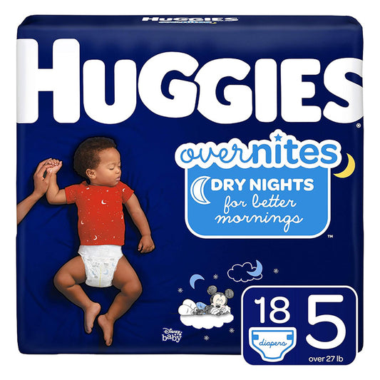 HUGGIES OVERNIGHTS SIZE 5 18CT