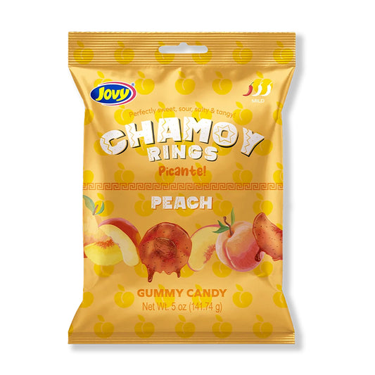 JOVY CHAMOY PEACH RINGS 12OZ 1CT