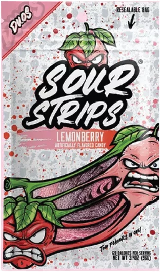 SOUR STRIPS LEMONBERRY 3.7OZ
