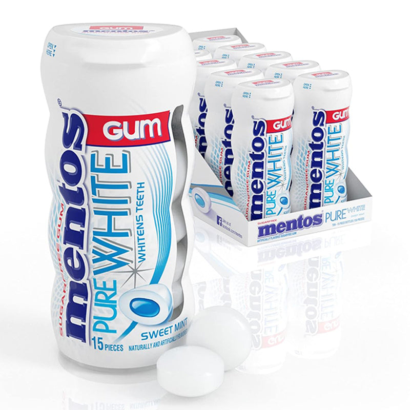 MENTOS GUM SWEET MINT WHITE 10CT