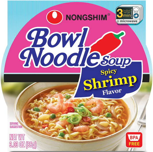 NONGSHIM BOWL SPICY SHRIMP 12CT