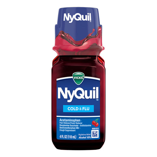 NYQUIL COLD & FLU CHERRY 4/4OZ