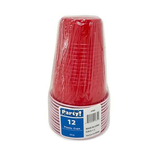 PARTY CUPS - RED 16OZ/12CT