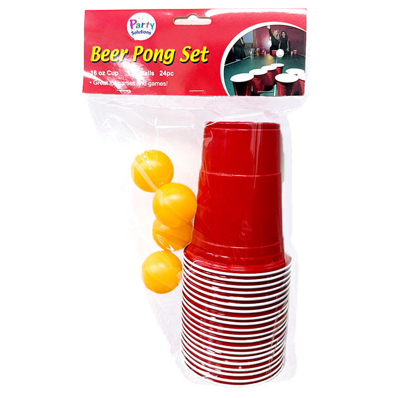 PARTY SOLUTIONS BEER PONG SET 24CT