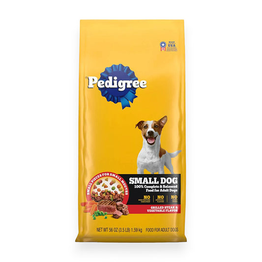 PEDIGREE SM DOG DRY COMPLETE STEAK VEG 3.5LB/4CT