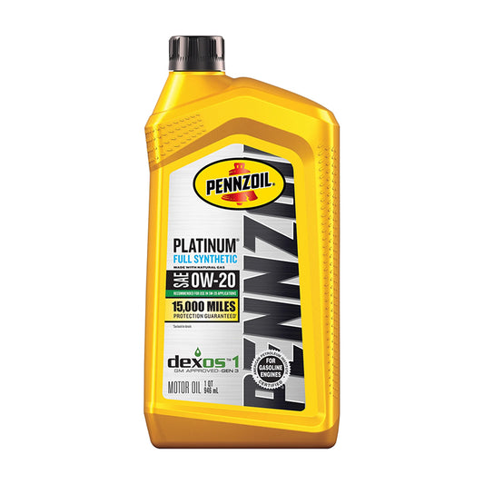PENNZOIL PLATINUM MOTOR OIL FULL SYNTHETIC 0W20 6/1QT