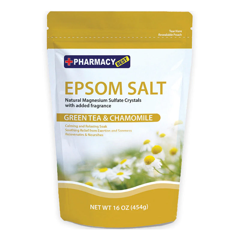 PHARMACY BEST EPSOM SALT 1LB GREEN TEA & CHAMOMILE 1CT