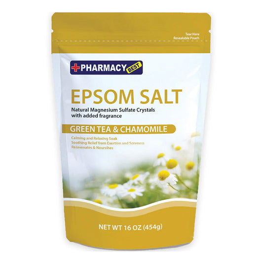 PHARMACY BEST EPSOM SALT 1LB GREEN TEA & CHAMOMILE 1CT