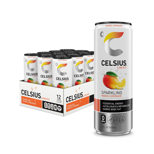 CELSIUS MANGO LEMN 12OZ/12CT