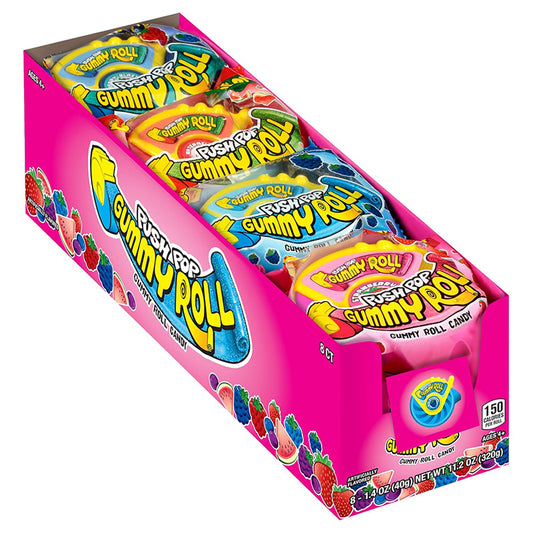 PUSH POP GUMMY ROLL 8CT