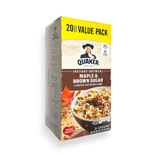 QUAKER INSTANT OATMEAL MAPLE & BROWN SUGAR 20CT