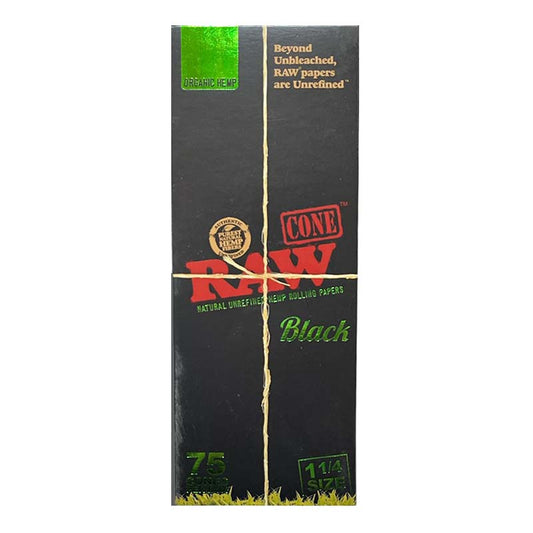 RAW CONE BLACK ORG 1 1/4 75CT