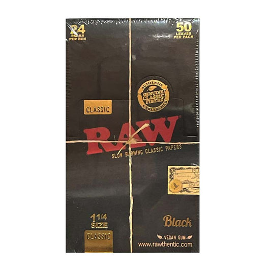 RAW PAPERS BLACK 1 1/4 24CT