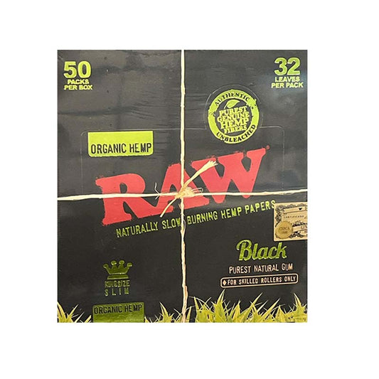 RAW PAPERS BLACK ORGANIC HEMP KING SIZE SLIM