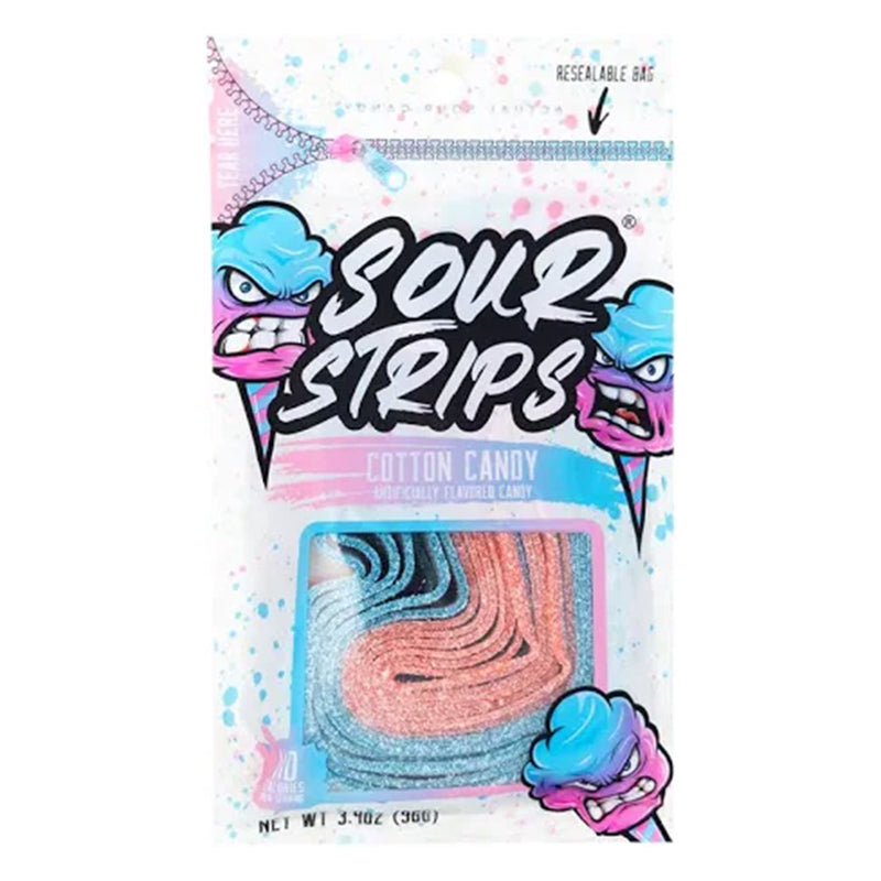 SOUR STRIPS COTTON CANDY 3.4OZ