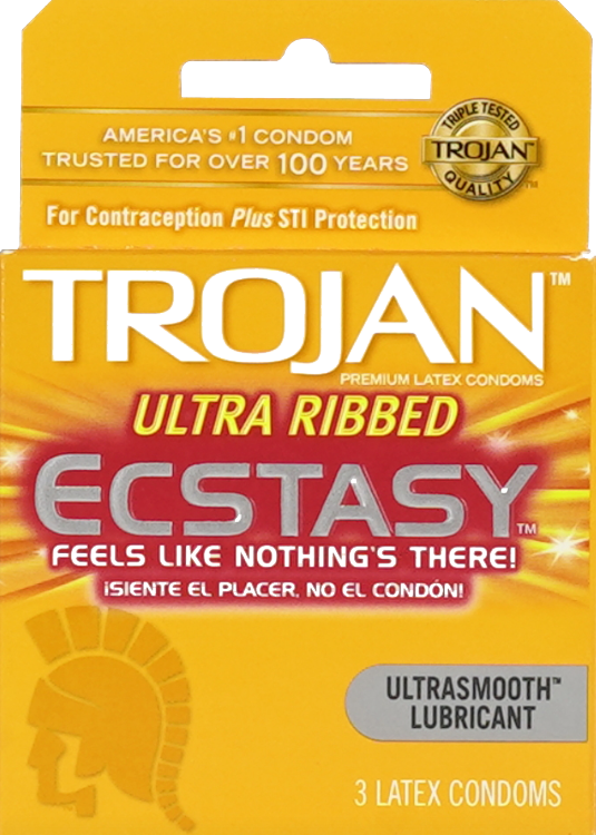 TROJAN ULTRA RIBBED ECSTASY 6CT