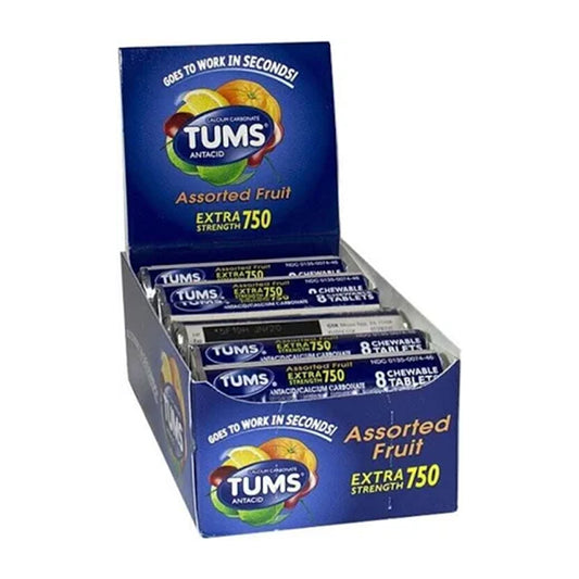 TUMS EXTRA STRENGTH 750 ASSORTED FRUIT 12CT