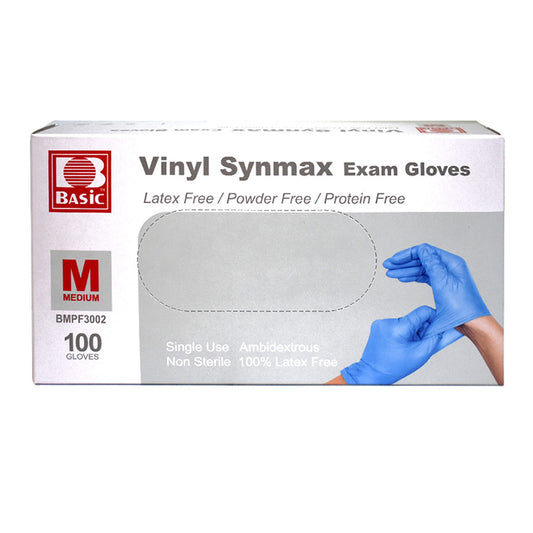 VINYL GLOVES POWDER FREE MEDIUM 100CT