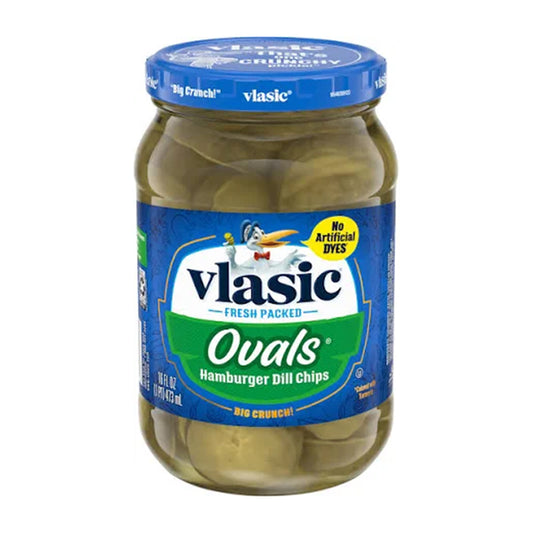 VLASIC OVALS HAMBURGER DILL CHIPS 16OZ/1CT