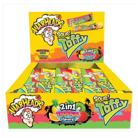 WARHEADS SOUR TAFFY TROPICAL 2IN1 24CT